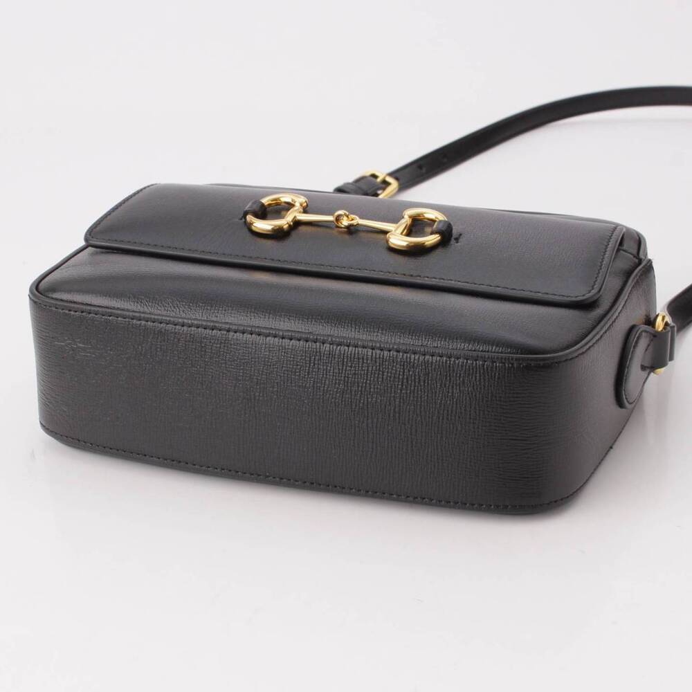 Gucci Bag Leather Shoulder Black Horsebit - Picture 4 of 8